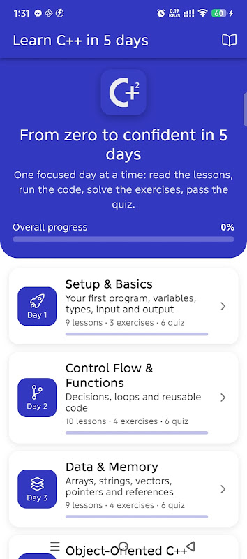Learn C++ in 5 days screenshot 1