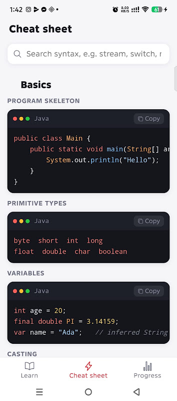 Learn JAVA in just 5 days screenshot 3