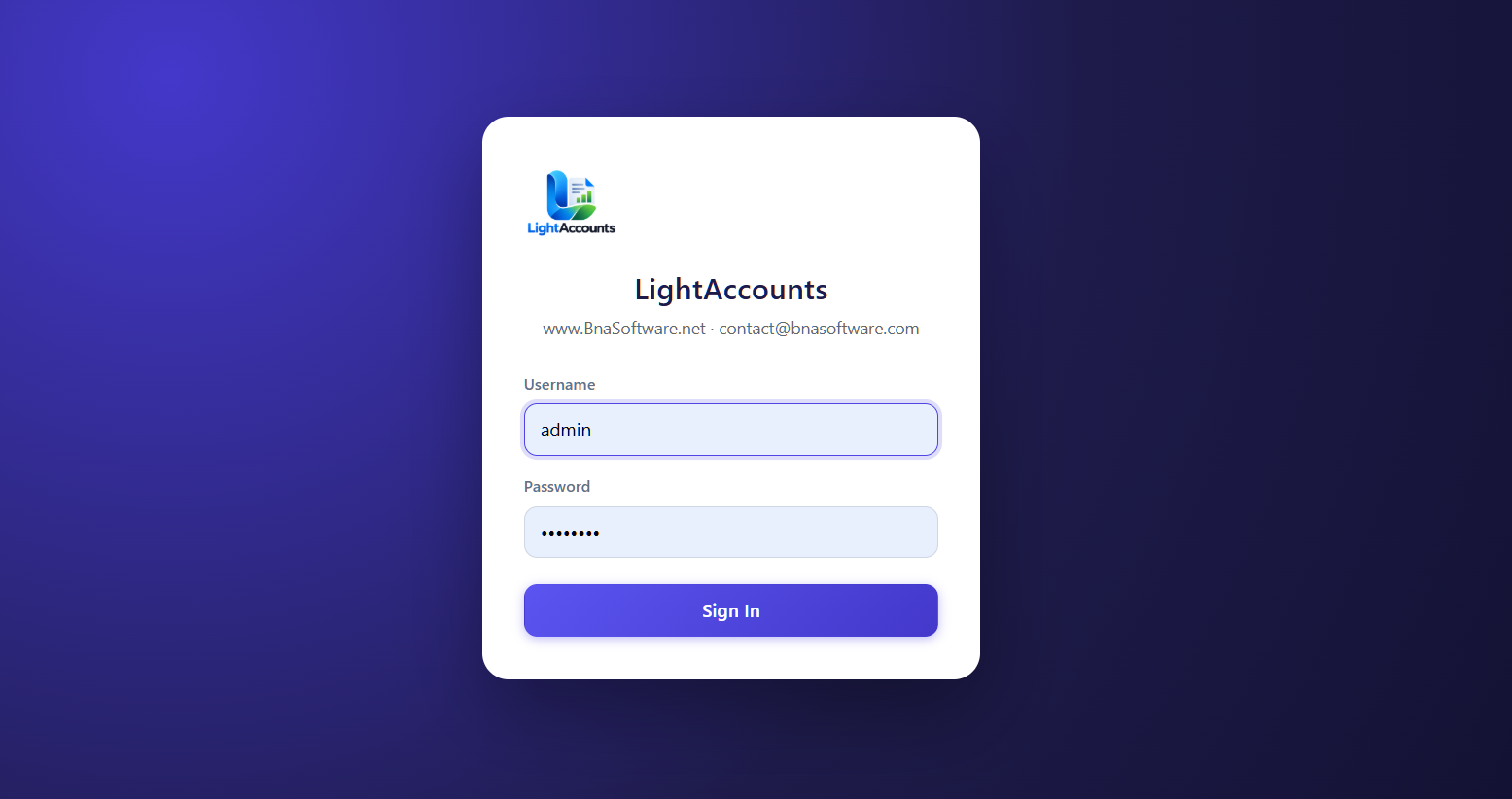 Sign-in screen
